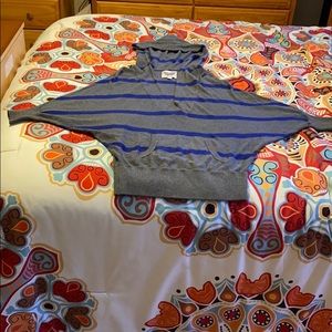 Short sleeved loose fitted hoodie shirt